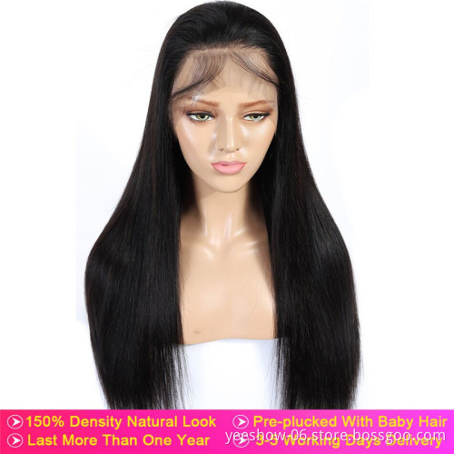 Top quality wholesale price 100% virgin human hair cuticle aligned straight brazilian wigs lace front human hair wig